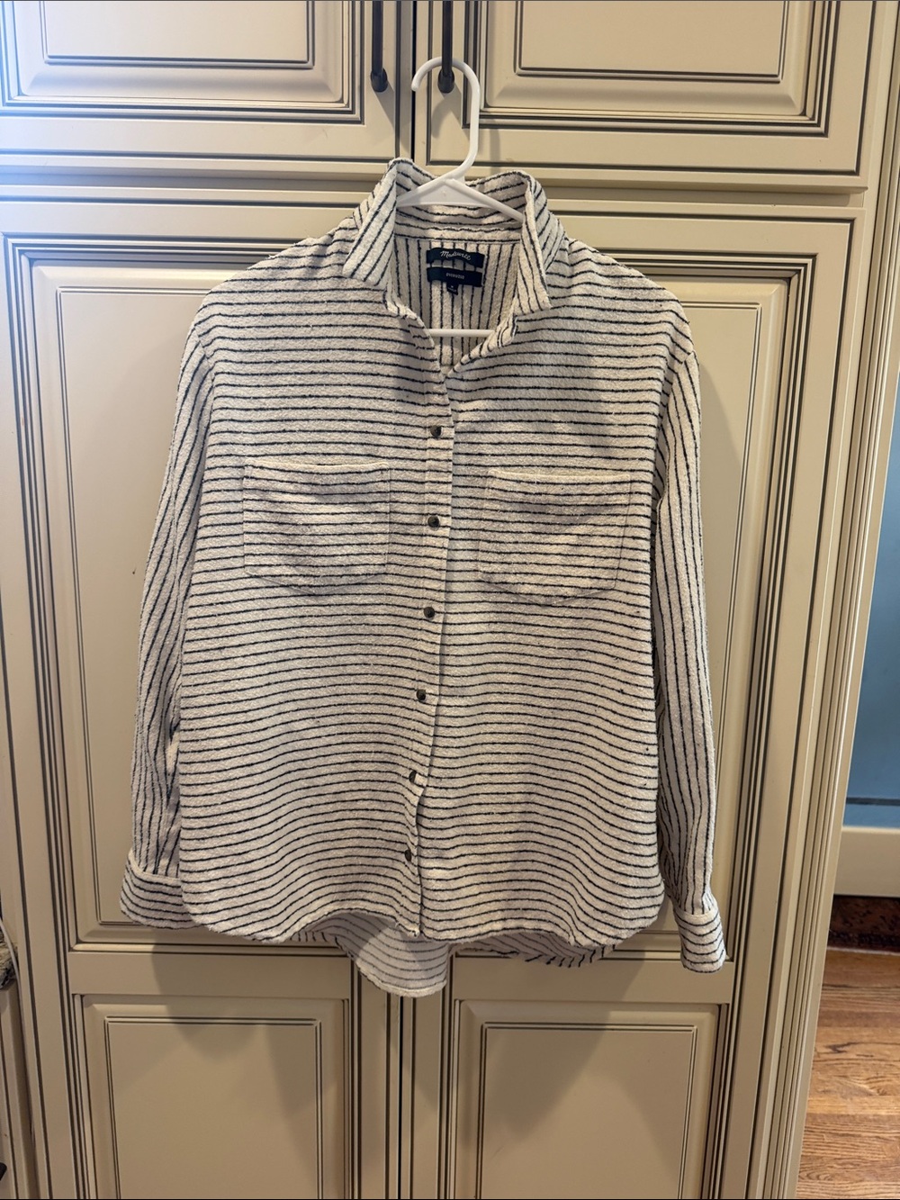 Madewell Striped Long-Sleeve Button-Up Shirt - White & Black